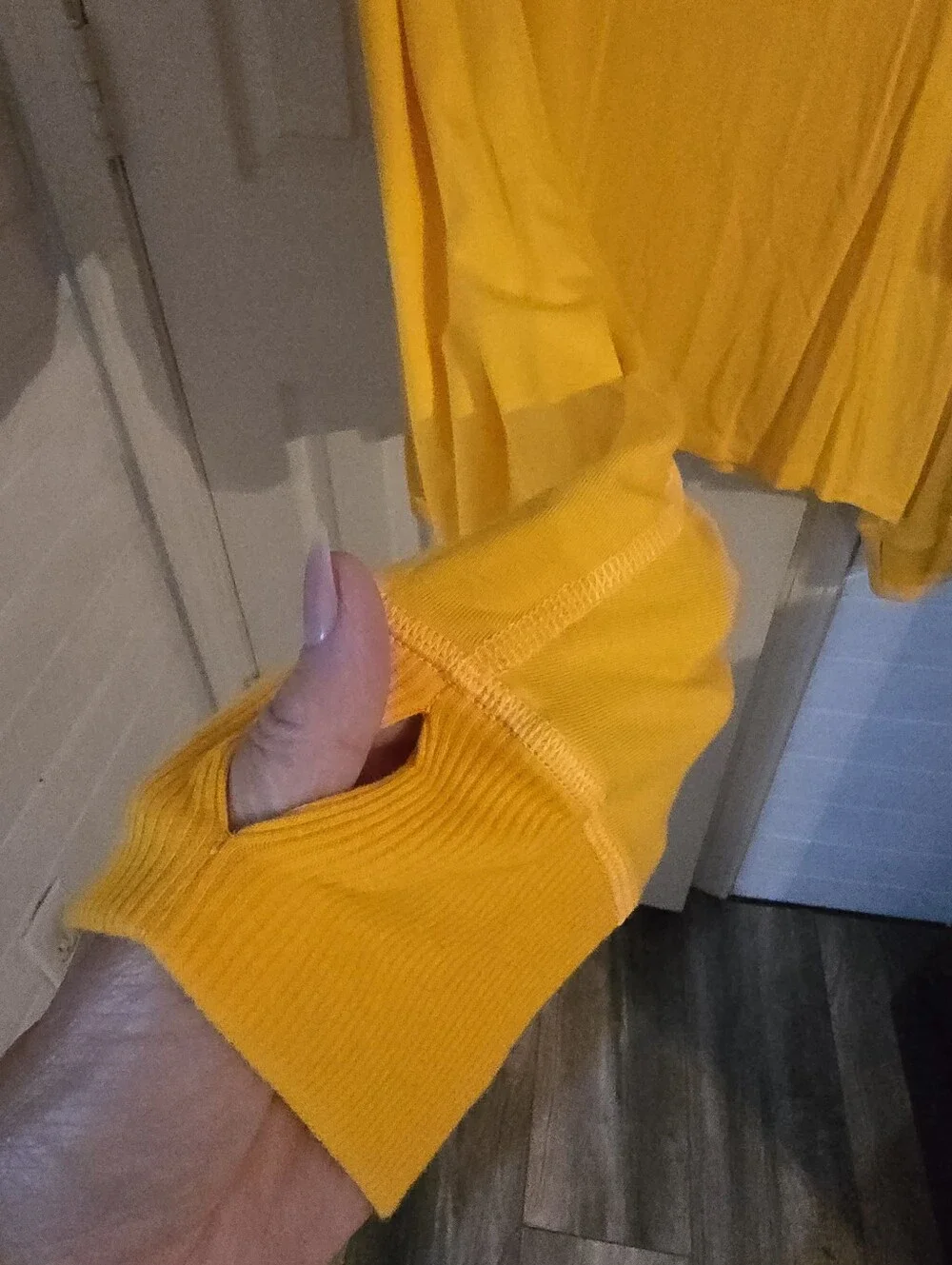 Free People Women’s Bright Yellow Long-Sleeve Sweater